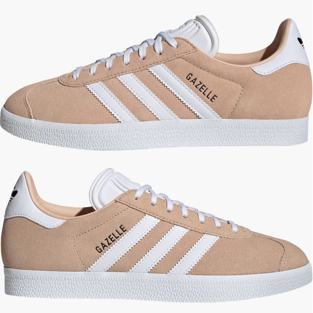 Adidas Tan and White Sneakers Timeless Design